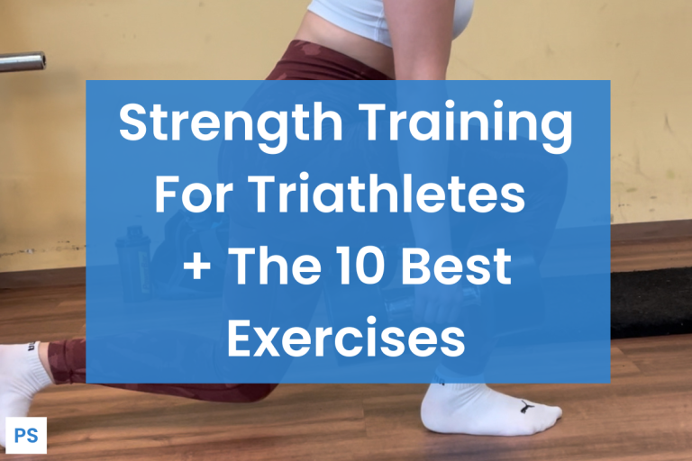 Beginner triathlete performing a Lunge with dumbbells during strength training